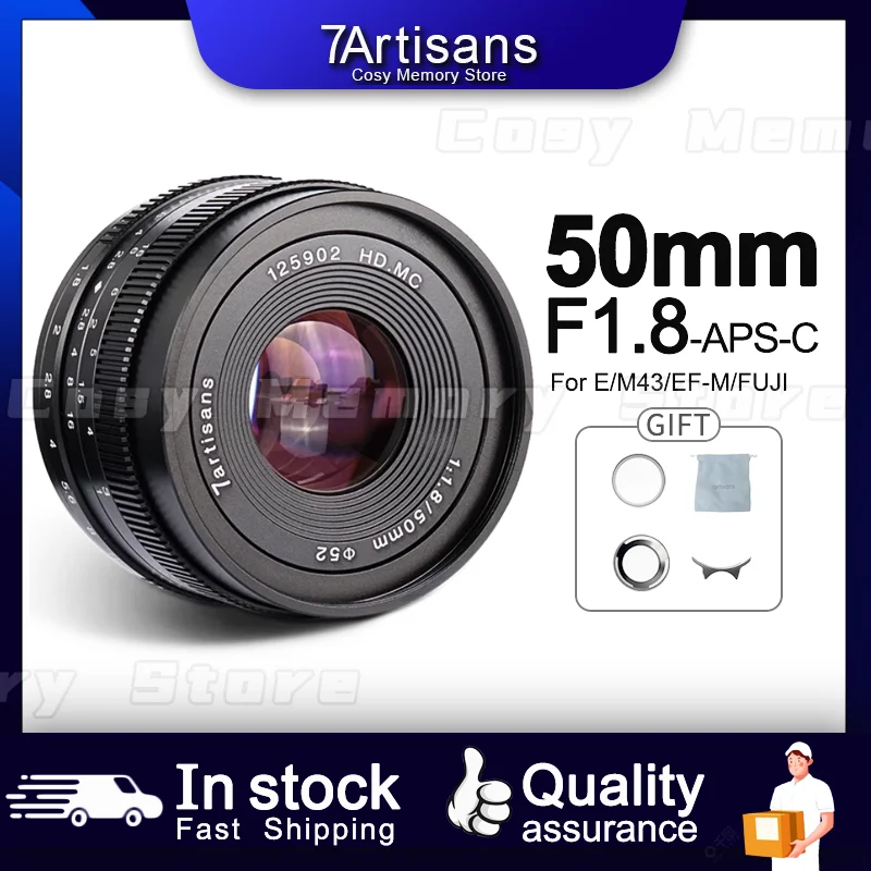 Фокусный объектив 7artisans 50 мм F1.8 с большой диафрагмой для портретной фотосъемки Canon EOS-M M50II Sony E A6000 FUJIFILM FX Micro 4/3
Фокусный объектив 7artisans 50 мм F1.8 с большой диафрагмой для портретной фотосъемки Canon EOS-M M50II Sony E A6000 FUJIFILM FX Micro 4/3