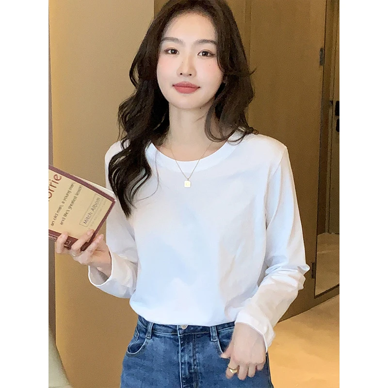 2024 Autumn Female Cotton T-Shirt Long Sleeve O-Neck Loose Casual Shirts Fashion Office Lady Elegant Tees Women Tops Black White
2024 Autumn Female Cotton T-Shirt Long Sleeve O-Neck Loose Casual Shirts Fashion Office Lady Elegant Tees Women Tops Black White