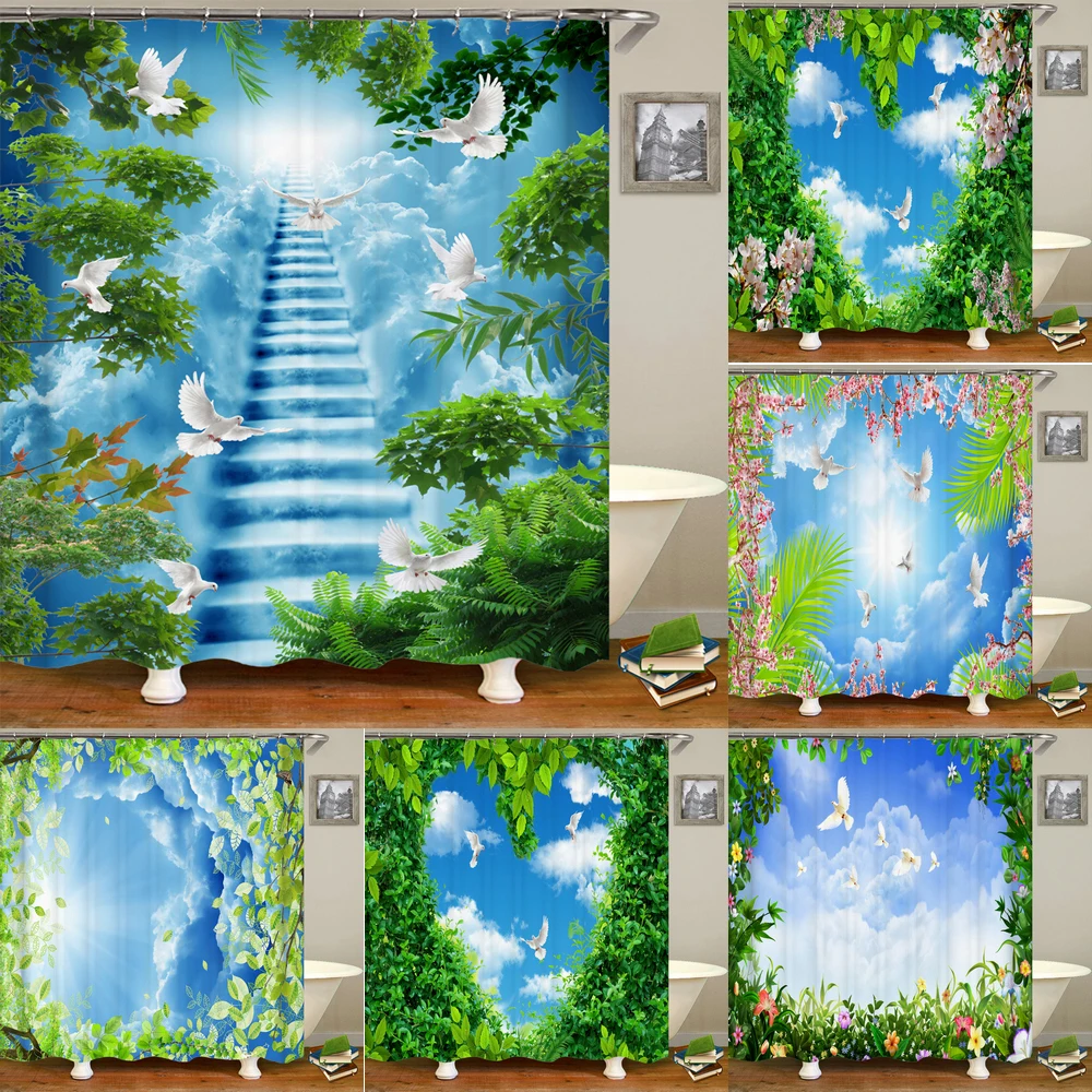 3D love plant leaves white dove scenery bathroom waterproof shower curtain polyester washable home decoration curtain with hook
3D love plant leaves white dove scenery bathroom waterproof shower curtain polyester washable home decoration curtain with hook