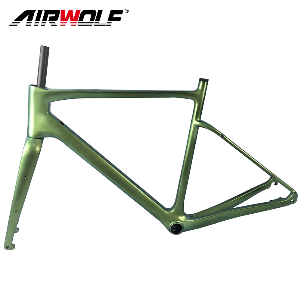 

Airwolf Chameleon Gravel Frame Disc Brake Cyclocross Carbon Bicycle Frames Thru Axle 142*12Mm Road Bike Frameset Bb386