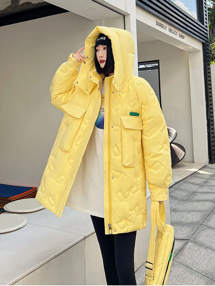 Winter Women's New Hooded Thickened Cotton Parka Solid Pocket Zipper Coat Streetwear Casual Mid length Outerwear
Winter Women's New Hooded Thickened Cotton Parka Solid Pocket Zipper Coat Streetwear Casual Mid length Outerwear