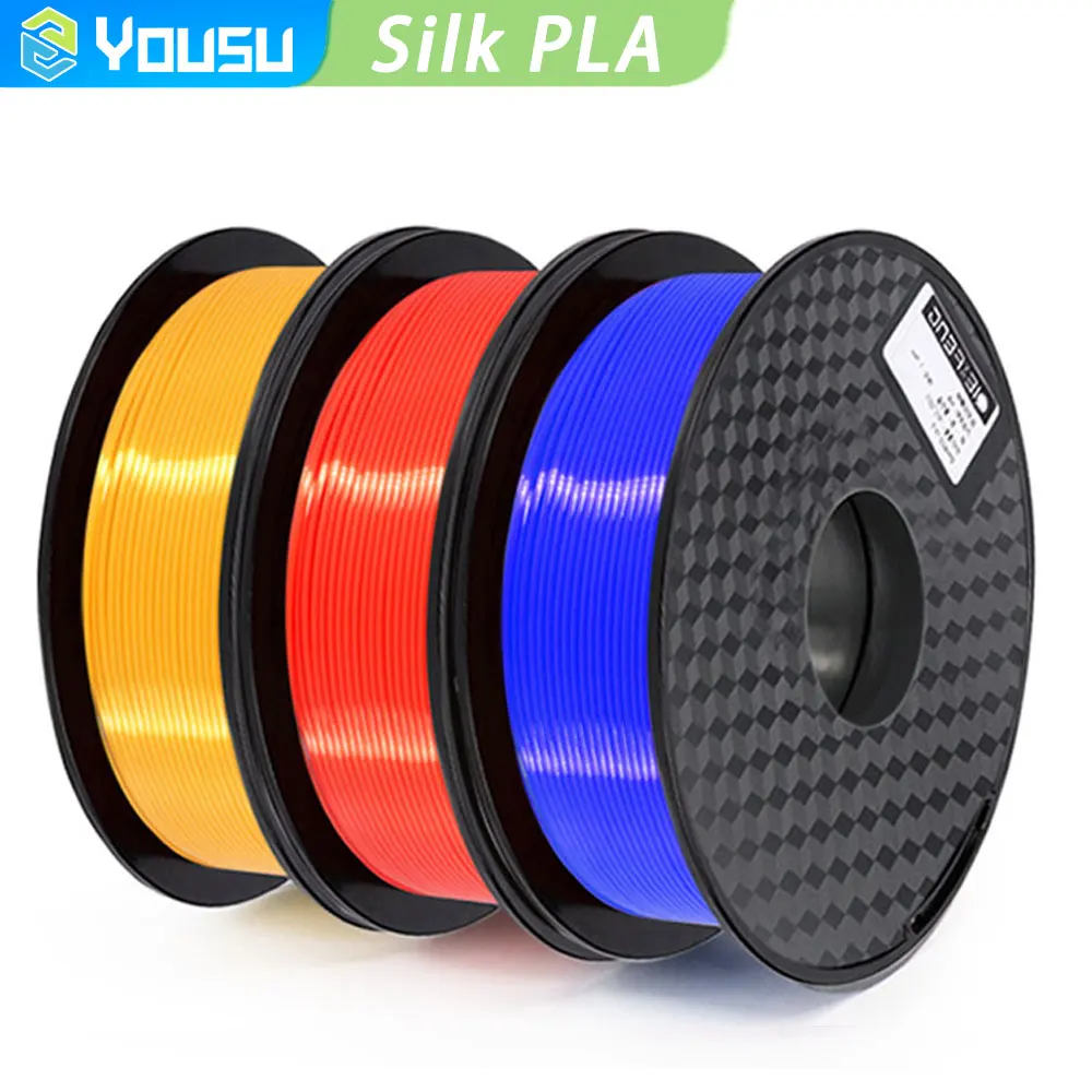 

Yousu Silk PLA Filament 1.75mm 1kg 3D Printer Filament 3D Pen Printing Materials Fit Most FDM 3D Printers Arranged Neatly