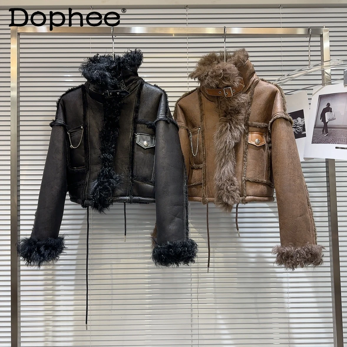 Hot Girl Style Lamb Fur Collar Fur Integrated Leather Coat 2023 Winter New Thick Warm Long Sleeves Leather Jacket Women
Hot Girl Style Lamb Fur Collar Fur Integrated Leather Coat 2023 Winter New Thick Warm Long Sleeves Leather Jacket Women