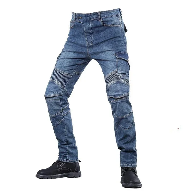 

Men Motorcycle Pants Aramid Motorcycle Jeans Protective Gear Riding Touring Black Motorbike Trousers Blue Motocross Jeans