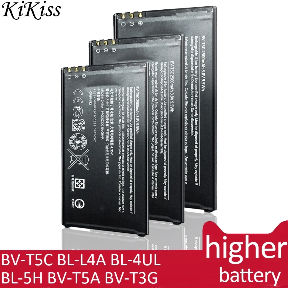 Battery For Microsoft Nokia Lumia 640 535 225 330 230 620 630 730 735 738 650 Batery BV-T5C BL-L4A BL-4UL BL-5H BV-T5A BV-T3G
Battery For Microsoft Nokia Lumia 640 535 225 330 230 620 630 730 735 738 650 Batery BV-T5C BL-L4A BL-4UL BL-5H BV-T5A BV-T3G
