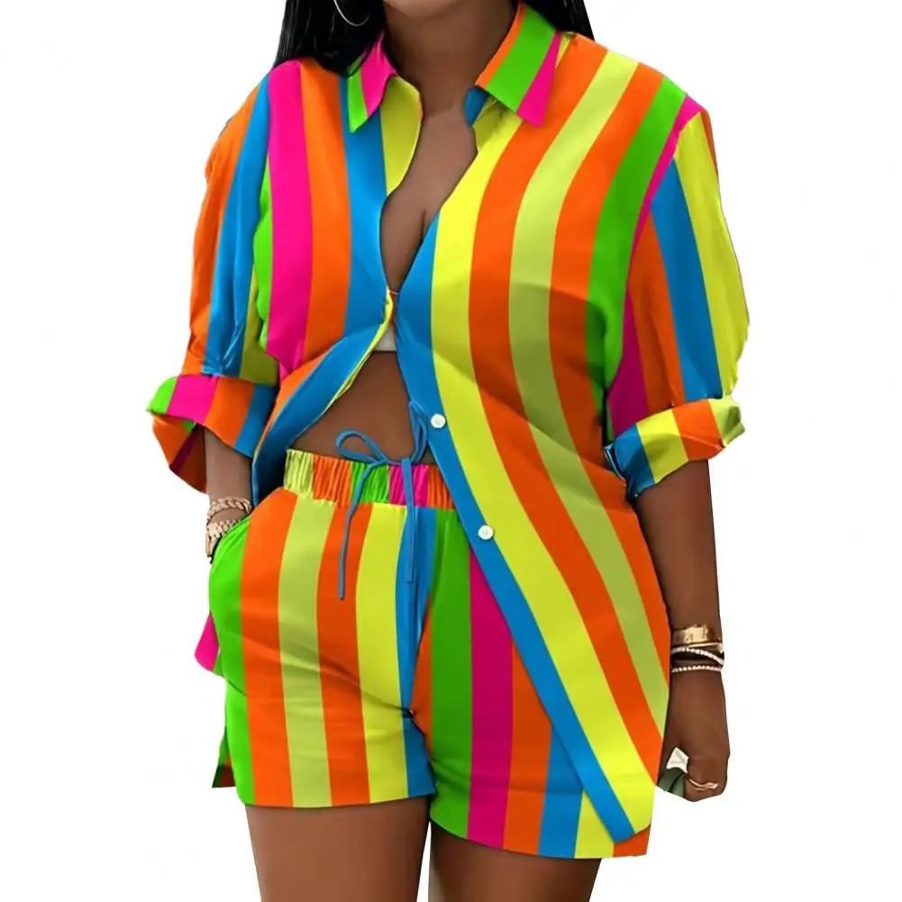 2Pcs/Set Women Fashion Printing Casual Outfit Lapel Long Sleeve Shirt Elastic Waist Drawstring Wide Leg Shorts Set Women 2023
2Pcs/Set Women Fashion Printing Casual Outfit Lapel Long Sleeve Shirt Elastic Waist Drawstring Wide Leg Shorts Set Women 2023