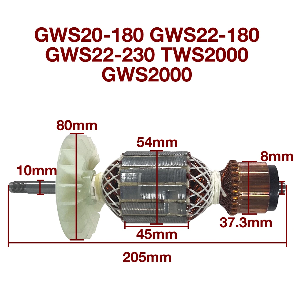 

AC220-240V Armature Stator Replacement Accessories for Bosch GWS20-180 GWS22-180 GWS22-230 Angle Grinder Rotor Anchor Coil