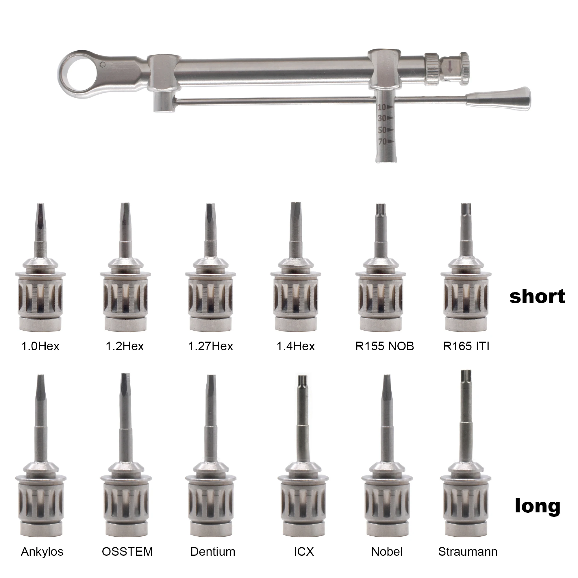 

Dental Universal Implant Torque Screwdrivers Wrench Kit 10-70NCM Ratchet Drivers Dentistry Implant Repair Tools prosthetics