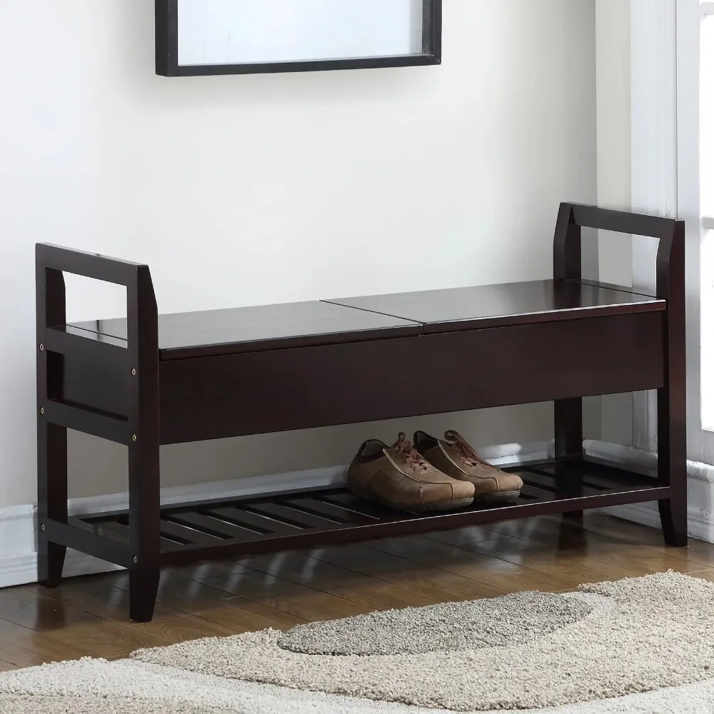 Shoe cabinet storage and upholstered bench with beige fabric upholstery, espresso
Shoe cabinet storage and upholstered bench with beige fabric upholstery, espresso