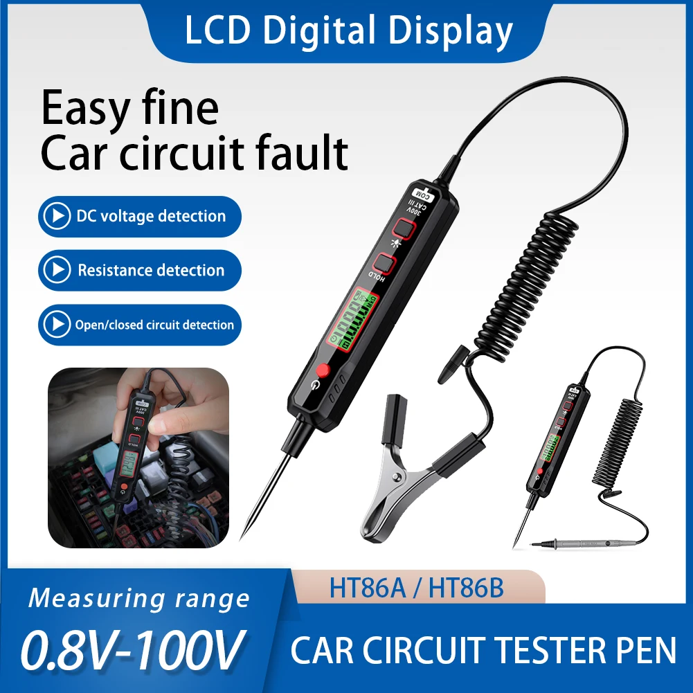 Automobile Car Circuit Tester HT86 Auto Maintenance Circuit Tester Pen With LCD Digital Display Long Probe Car Diagnostic Tools
Automobile Car Circuit Tester HT86 Auto Maintenance Circuit Tester Pen With LCD Digital Display Long Probe Car Diagnostic Tools