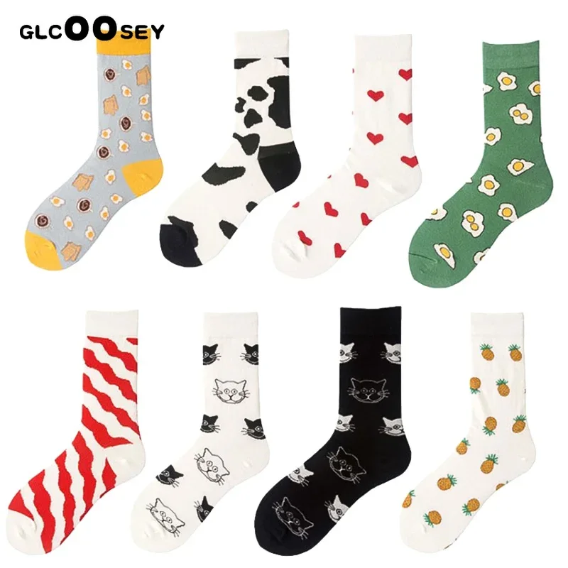 Women Cotton Girl Cartoon Love Heart Stripes Pineapple Cat Arrow Egg Milk Pattern High Socks Street Skateboard Fashion Ladies
Women Cotton Girl Cartoon Love Heart Stripes Pineapple Cat Arrow Egg Milk Pattern High Socks Street Skateboard Fashion Ladies