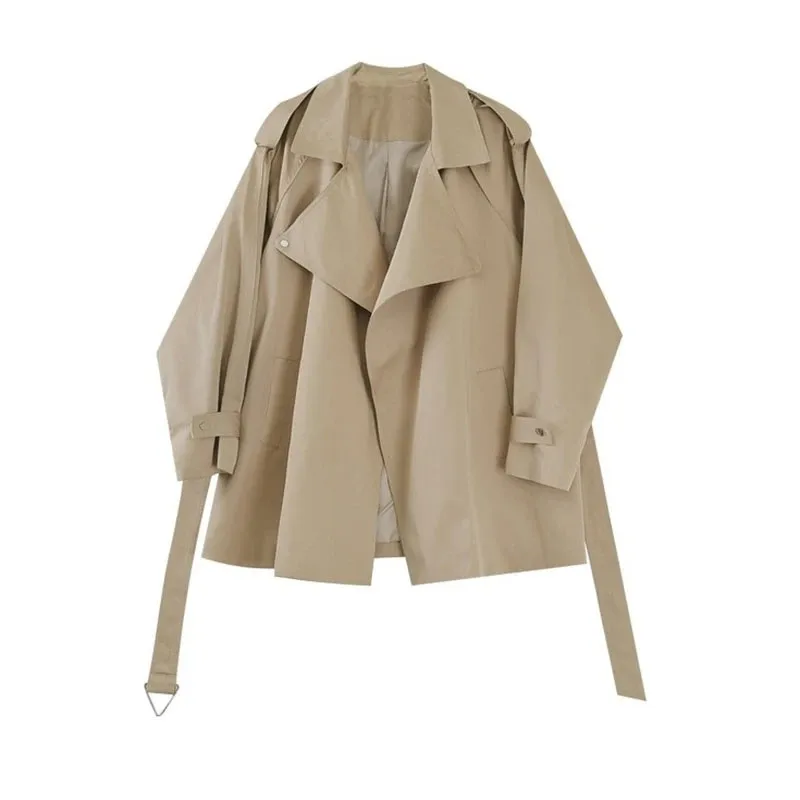 2023 Autumn New Women Khaki Short Trench Coat With Sashes High Quality Loose Casual Lapel Long Sleeve Female Windbreaker Outwear
2023 Autumn New Women Khaki Short Trench Coat With Sashes High Quality Loose Casual Lapel Long Sleeve Female Windbreaker Outwear