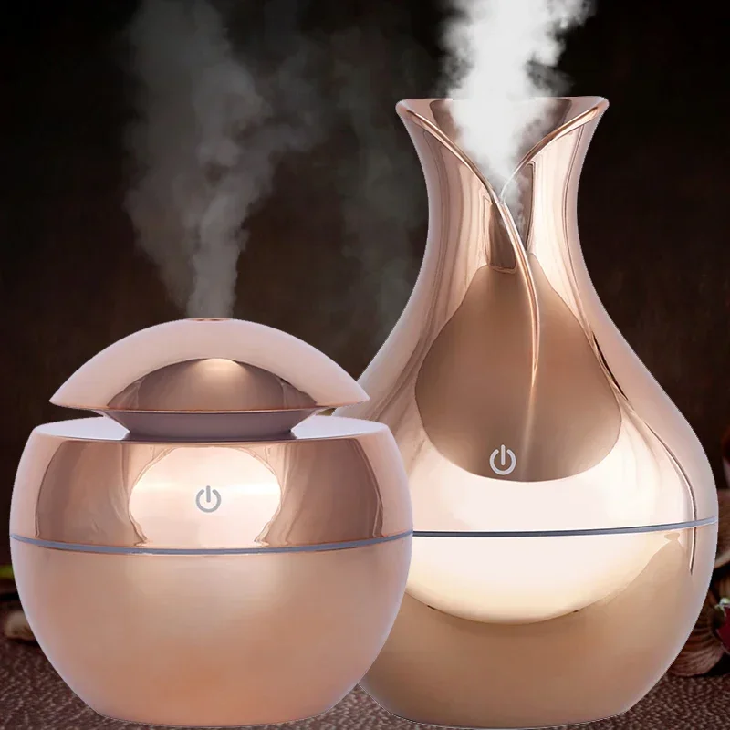 

130ml USB aroma oil diffuser wood electric humidifier ultrasonic air humidifier mini aromatherapy LEDlight mist maker for home