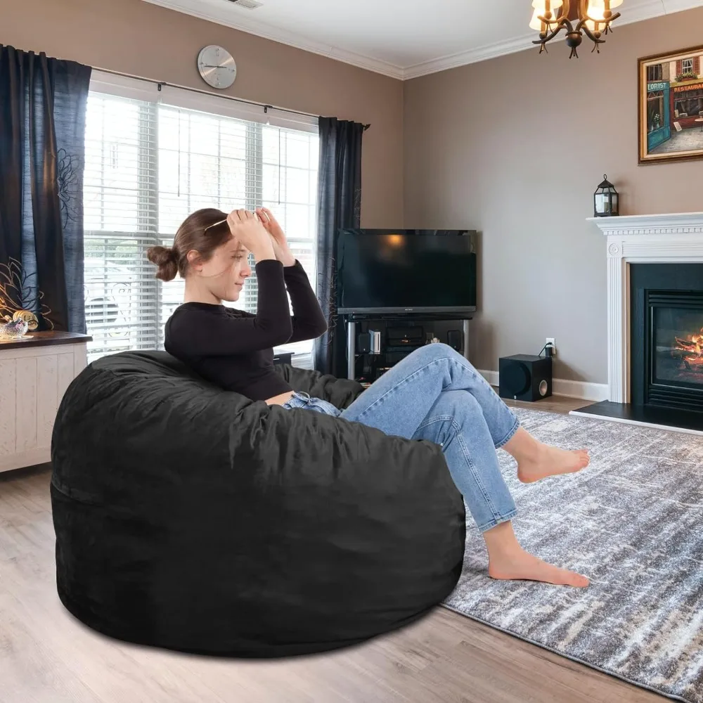 Bean Bag Chairs for Adults and Teens Round Sofa Chair for Living Room Memory Foam Filled Furniture Removable Velvet Cover Black
Bean Bag Chairs for Adults and Teens Round Sofa Chair for Living Room Memory Foam Filled Furniture Removable Velvet Cover Black