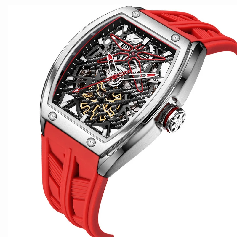 Fashion Business Watch Top Brand Luxury Waterproof Mens Mechanical Watches Silicone Band Watch Skeleton Automatic Wristwatch Men
Fashion Business Watch Top Brand Luxury Waterproof Mens Mechanical Watches Silicone Band Watch Skeleton Automatic Wristwatch Men
