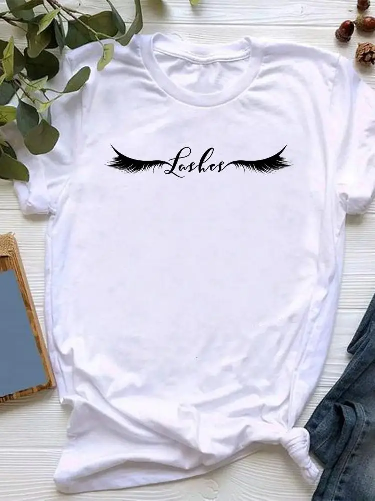 Summer Women Eye Lashes Trend 90s Clothes Clothing Short Sleeve Graphic T-shirt Fashion Kawaii Basic Tee Top Print T Shirt
Summer Women Eye Lashes Trend 90s Clothes Clothing Short Sleeve Graphic T-shirt Fashion Kawaii Basic Tee Top Print T Shirt