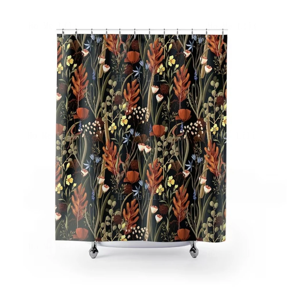Осенняя декоративная занавеска для ванной комнаты с изображением растений, Современная душевая занавеска в богемном стиле с изображением сухого леса, занавеска для душа с натуральными цветами 
Осенняя декоративная занавеска для ванной комнаты с изображением растений, Современная душевая занавеска в богемном стиле с изображением сухого леса, занавеска для душа с натуральными цветами