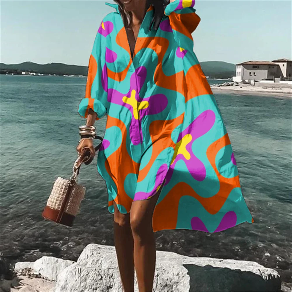 New Women's Casual Fashion Fower rint Beach Holiday Cover Up Coat Women's Shirt Collar Swimsuit Pullover y2k clothing
New Women's Casual Fashion Fower rint Beach Holiday Cover Up Coat Women's Shirt Collar Swimsuit Pullover y2k clothing