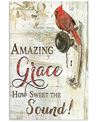 Tin Sign Cardinal Amazing Grace Vintage Chic Art Wall Decoration for Store Bar Home Cafe Farm Garage Cabin or Club 12" X 8&
Tin Sign Cardinal Amazing Grace Vintage Chic Art Wall Decoration for Store Bar Home Cafe Farm Garage Cabin or Club 12" X 8&