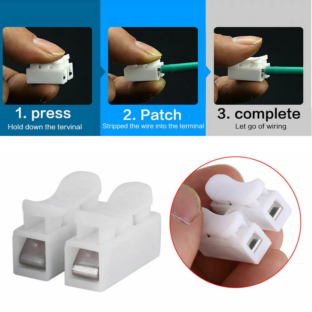 20Pcs 2Pins Electrical Cable Connectors CH2 Quick Splice Lock Wire Connectors Wiring Terminals Electrical Crimp Terminals Clamp
20Pcs 2Pins Electrical Cable Connectors CH2 Quick Splice Lock Wire Connectors Wiring Terminals Electrical Crimp Terminals Clamp