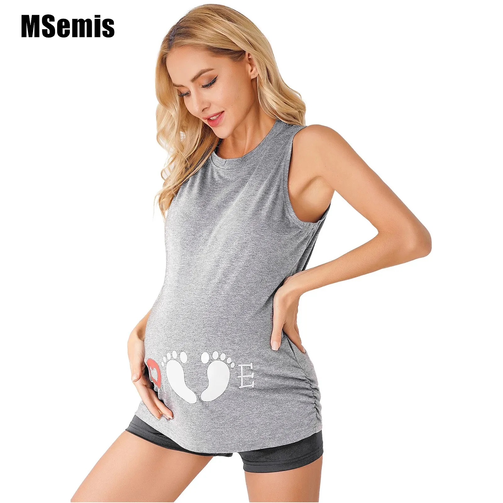 Maternity Letter Printed Clothes Set Sleeveless Round Neckline Footed Pattern Maternity Tanks & Camis Top Home Wear
Maternity Letter Printed Clothes Set Sleeveless Round Neckline Footed Pattern Maternity Tanks & Camis Top Home Wear