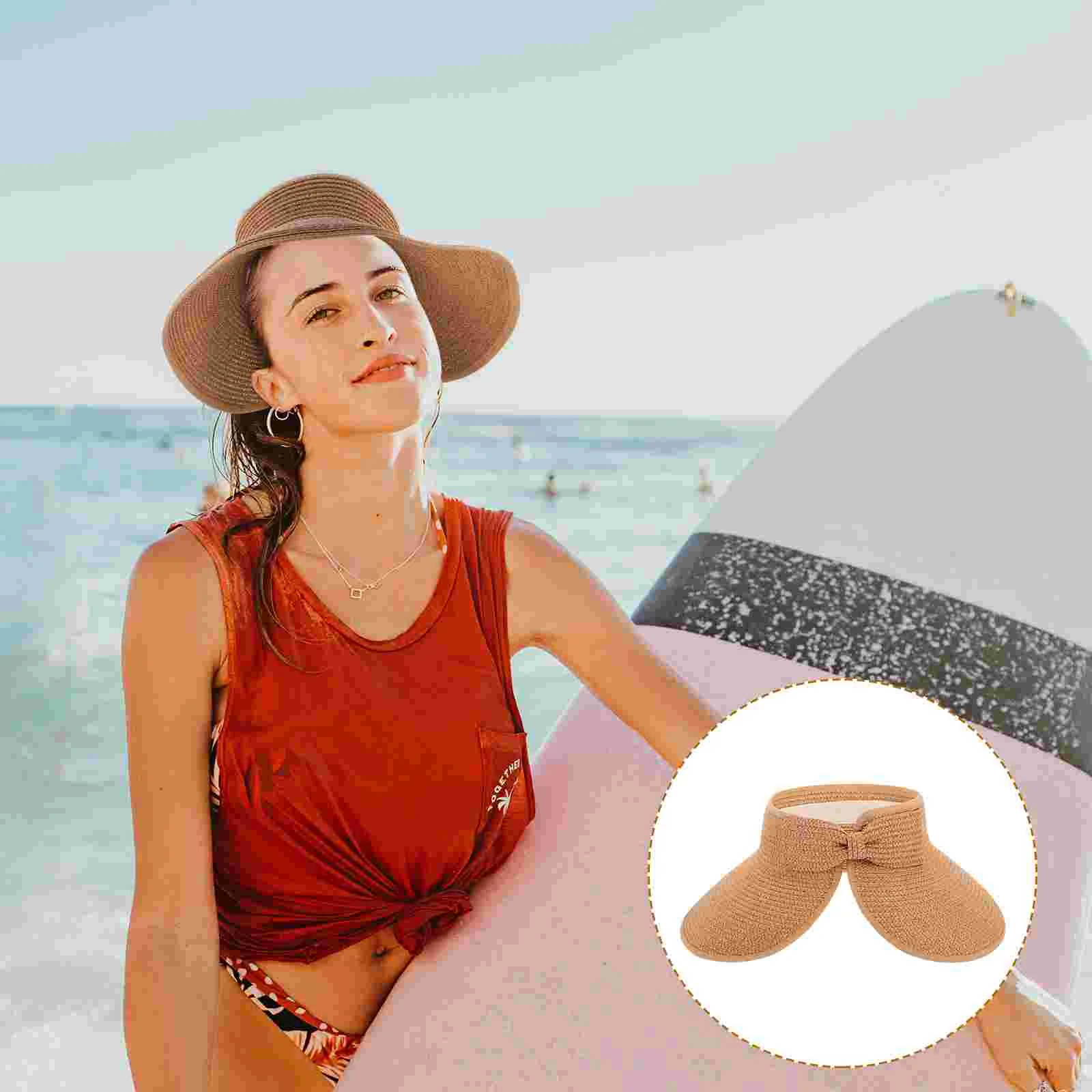 Has Empty Top Hat Lightweight Hats Protection Bow Tie Folding Visor Summer Outdoor Straw Miss
Has Empty Top Hat Lightweight Hats Protection Bow Tie Folding Visor Summer Outdoor Straw Miss