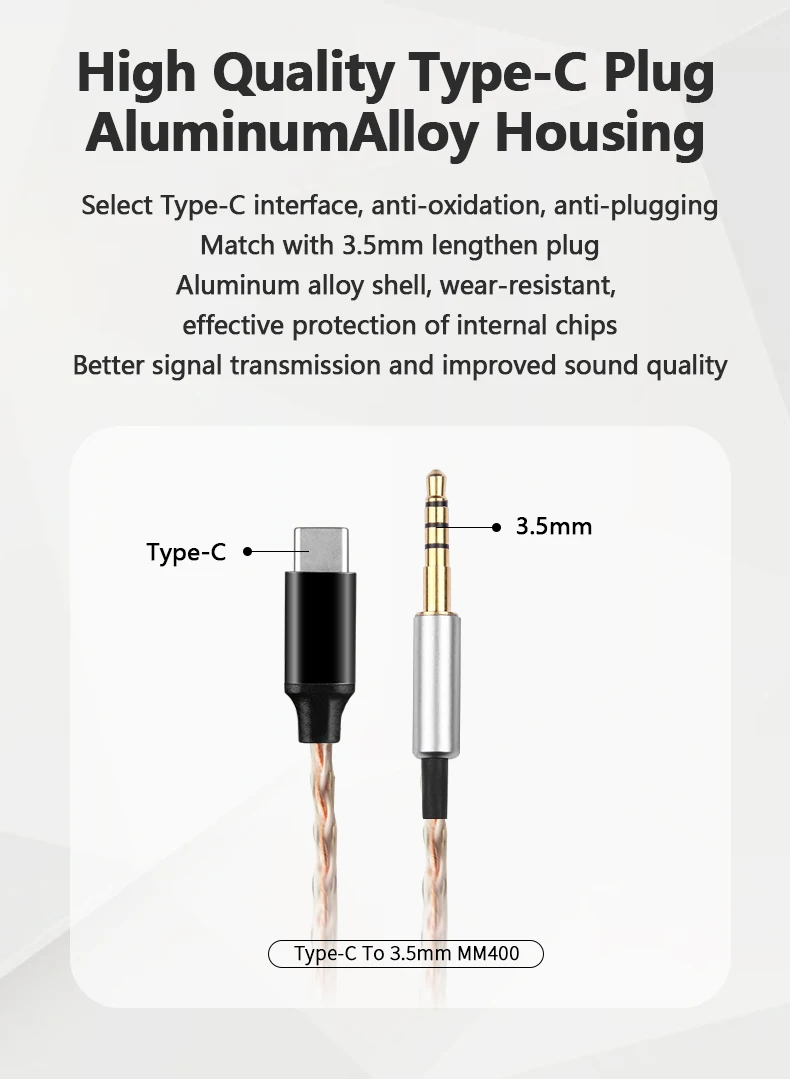 For Denon AH-MM400 MM200 MM300 Headset Replaceable TYPE-C to MM400 Single Crystal Copper Cable For Denon AH-MM400 MM200 MM300 Headset Replaceable TYPE-C to MM400 Single Crystal Copper Cable