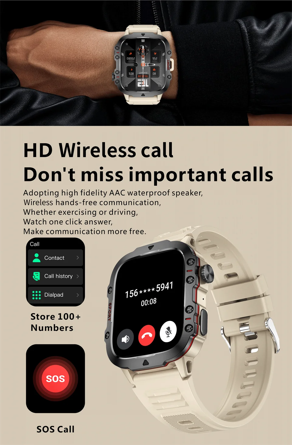 2026 New Rugged Military Smart Watches Men Bluetooth Call Health Monitoring AI Voice Sport Waterproof Smartwatch For Android Men 2026 New Rugged Military Smart Watches Men Bluetooth Call Health Monitoring AI Voice Sport Waterproof Smartwatch For Android Men