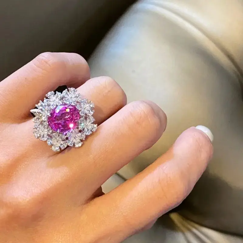 

Женские кольца ZOCA-925 из стерлингового серебра, Изящные Ювелирные изделия, со сверкающими бриллиантами, элегантное кольцо для женщин