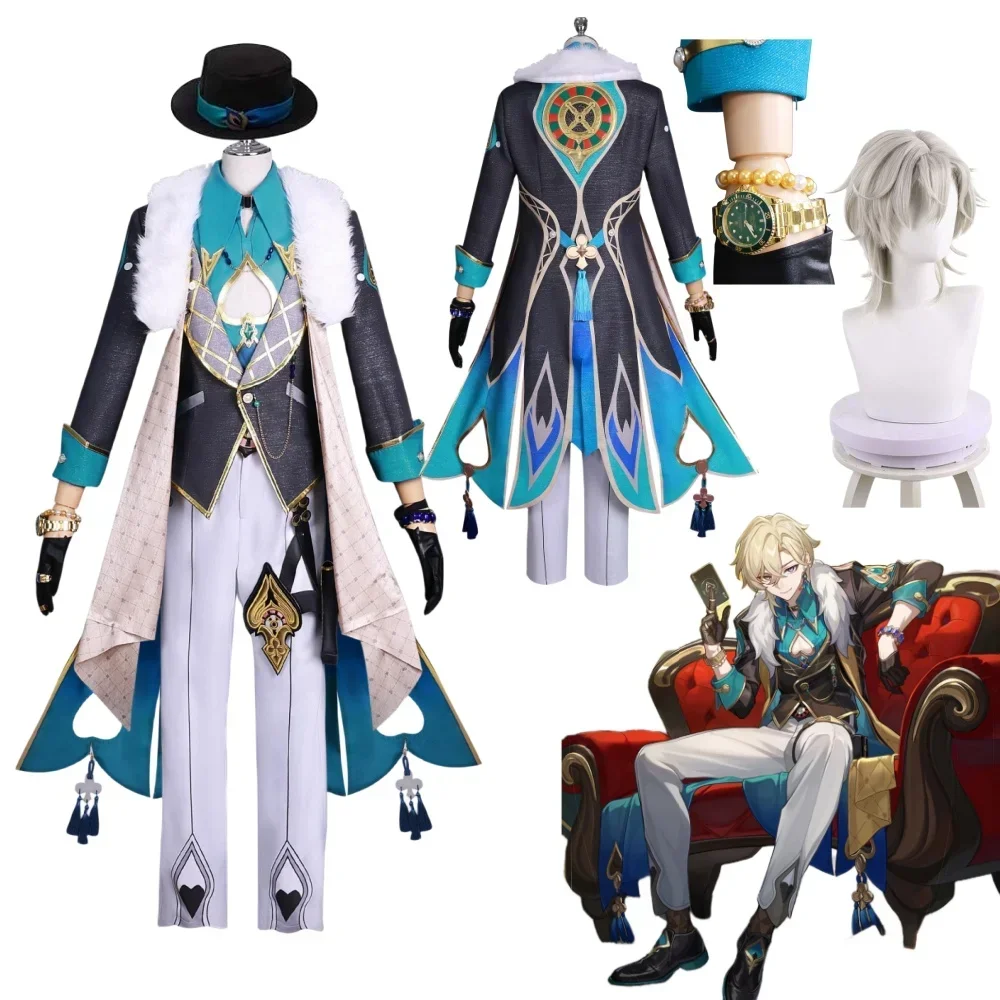 Honkai Star Rail Aventurine Senior Cadres Cosplay Costume Wig Shirt Vest Coat Pants Sets
Honkai Star Rail Aventurine Senior Cadres Cosplay Costume Wig Shirt Vest Coat Pants Sets