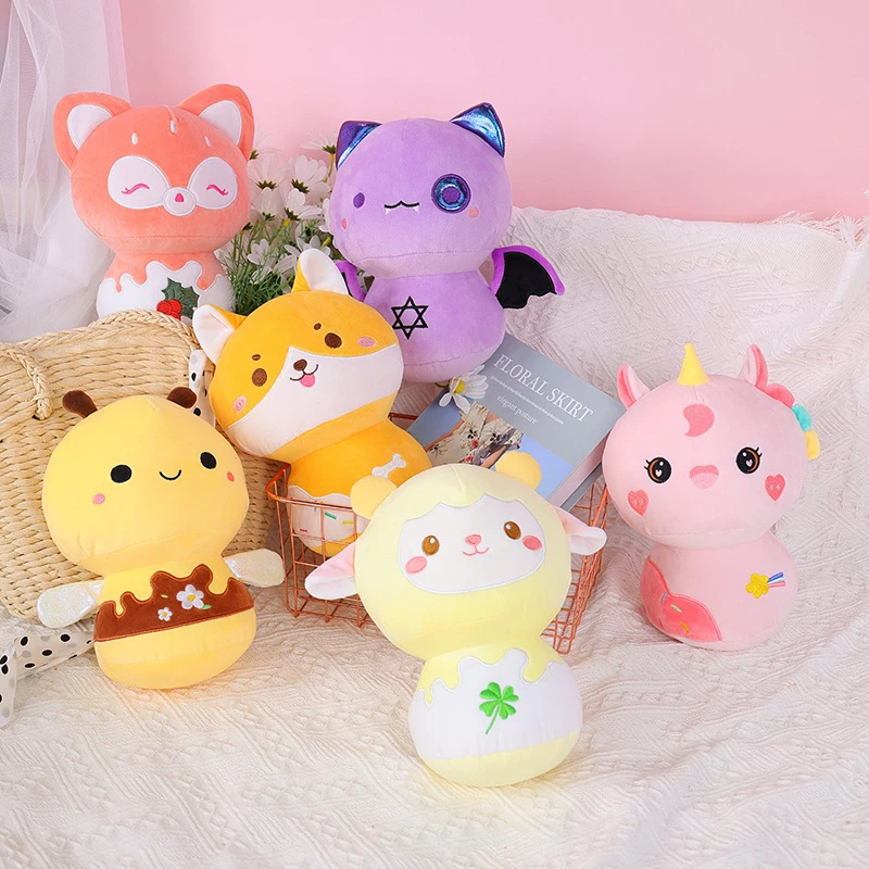 

20cm Mushroom Animal Series Plush Stuffed Toys Cat Pig Cute Pillow Cartoon Soft Plushies Doll Kid Birthday Gifts Xmas Home Decor