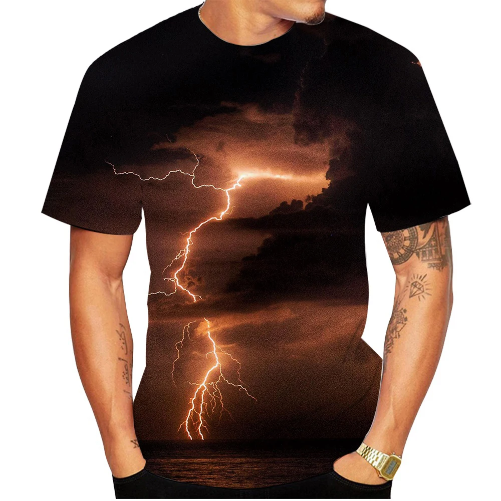 Fashion Men's 3D Lightning Print Short Sleeve T-shirt Hip Hop Streetwear Casual Top Unisex
Fashion Men's 3D Lightning Print Short Sleeve T-shirt Hip Hop Streetwear Casual Top Unisex