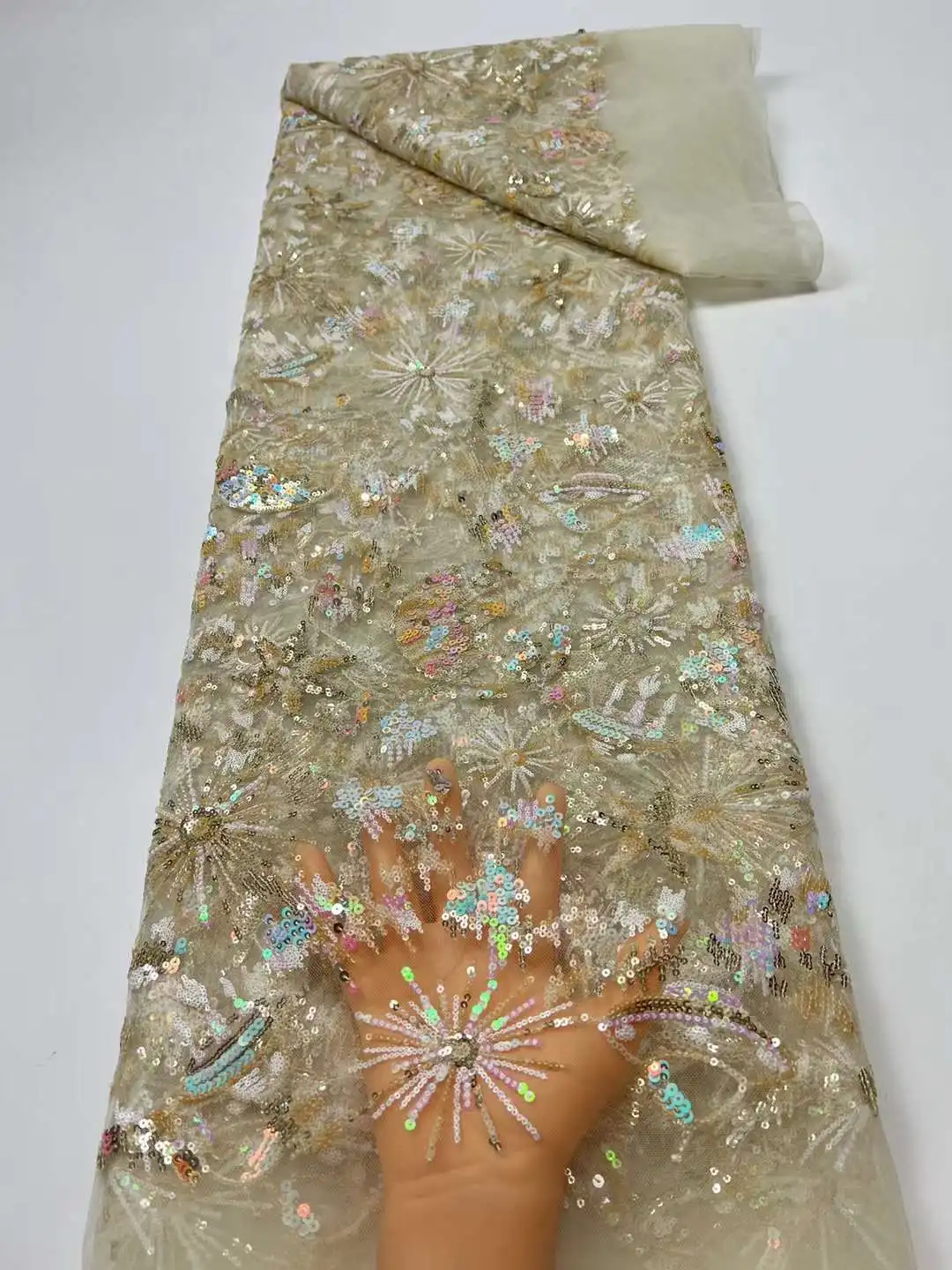 19SU New embroidery products, sequin clothing fabric, stock, embroidered fabric
19SU New embroidery products, sequin clothing fabric, stock, embroidered fabric