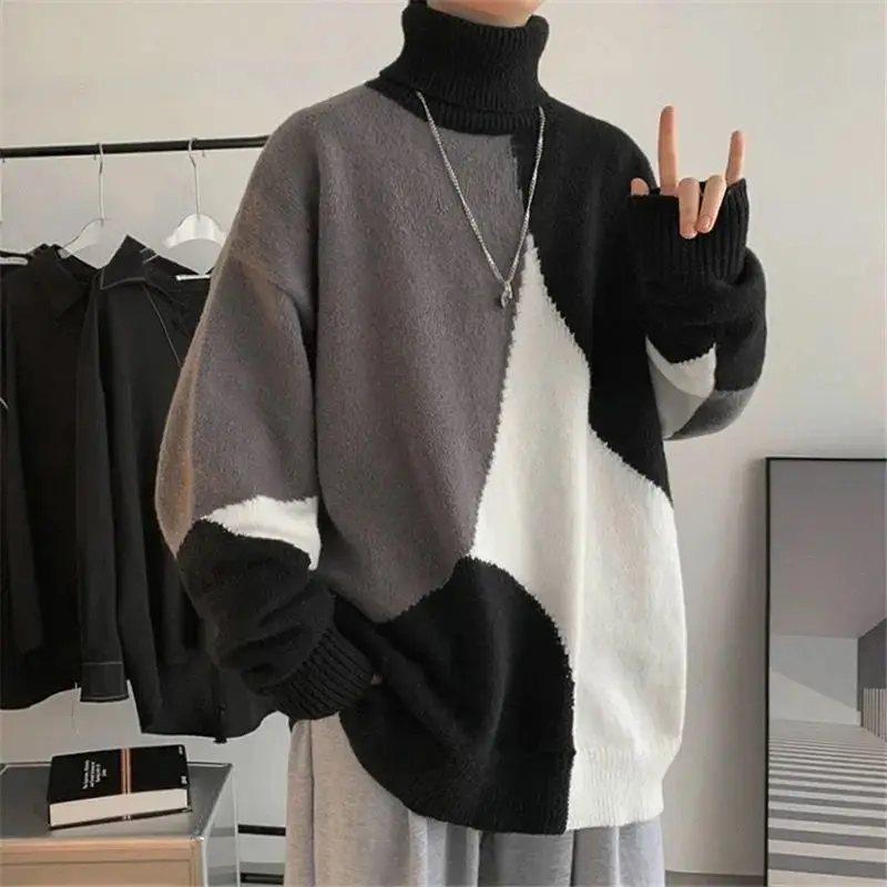 Turtleneck sweater men Hong Kong style knitted sweater men and women winter sweater thick style trendy loose lazy outer hoodies
Turtleneck sweater men Hong Kong style knitted sweater men and women winter sweater thick style trendy loose lazy outer hoodies