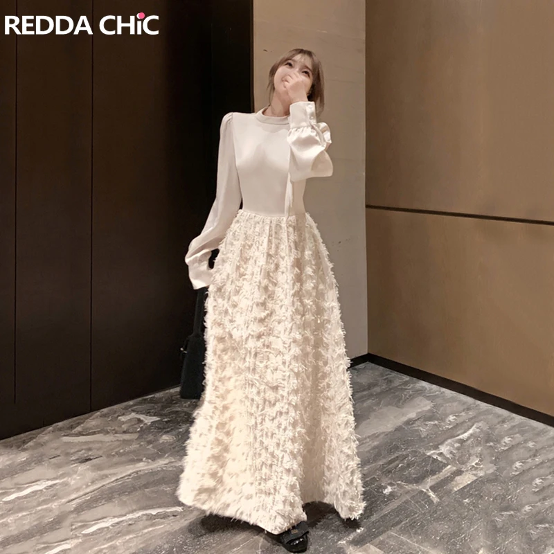 REDDACHiC Bow Strappy Maxi Long Dress Women Pretty Elegant White Jacquard Patchwork Long Sleeves Loose Fit Casual Puffy Dress
REDDACHiC Bow Strappy Maxi Long Dress Women Pretty Elegant White Jacquard Patchwork Long Sleeves Loose Fit Casual Puffy Dress