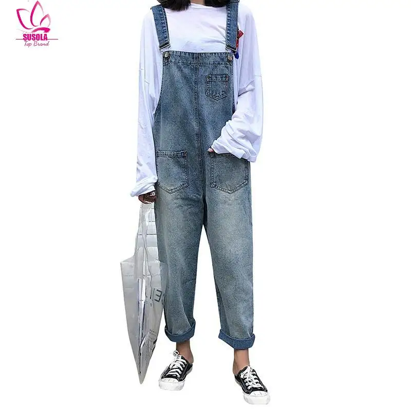 SUSOLA Trend Women Denim Jumpsuit Ladies Spring Trend Loose Jeans Rompers Female Casual Overall Playsuit With Pocket
SUSOLA Trend Women Denim Jumpsuit Ladies Spring Trend Loose Jeans Rompers Female Casual Overall Playsuit With Pocket