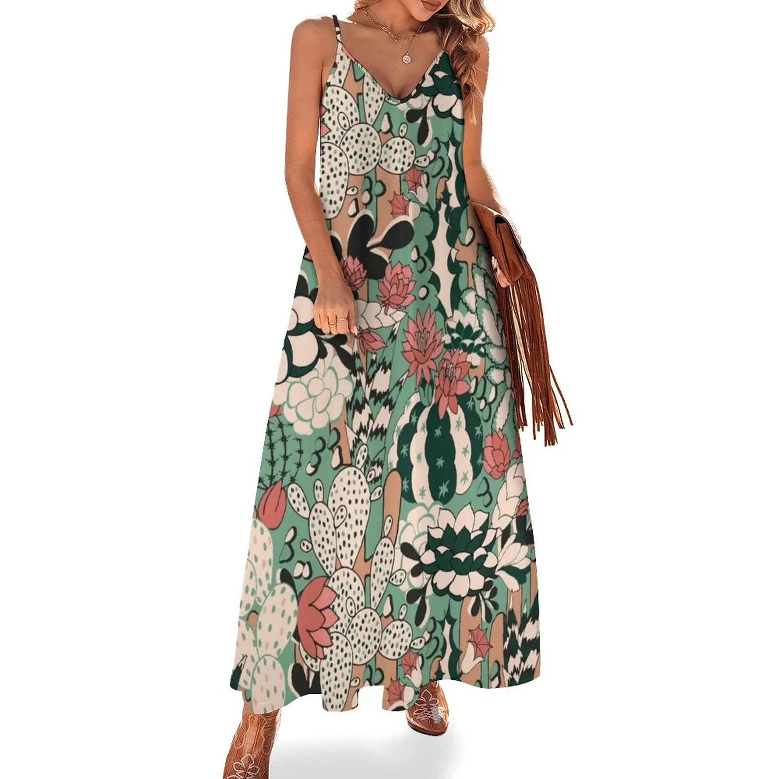 Платье женское вечернее без рукавов, с кактусами и суккулентами, роскошное, лето 2024
Платье женское вечернее без рукавов, с кактусами и суккулентами, роскошное, лето 2024