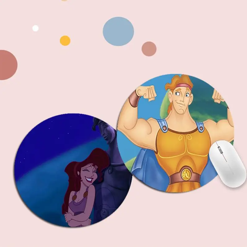 

Disney Hercules Mousepad Non-slip Round Big Promotion Table Mat Student Mousepad Computer Keyboard Games Pad for Gamer Mousemat