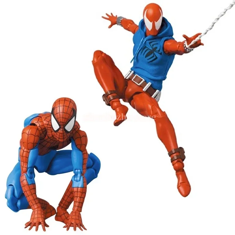 

15cm Spider Man Anime Figure Medicom Mafex185 Mafex186 Scarlet Spiderman Figurine Pvc Statue Model Doll Room Decoration Toy Gif