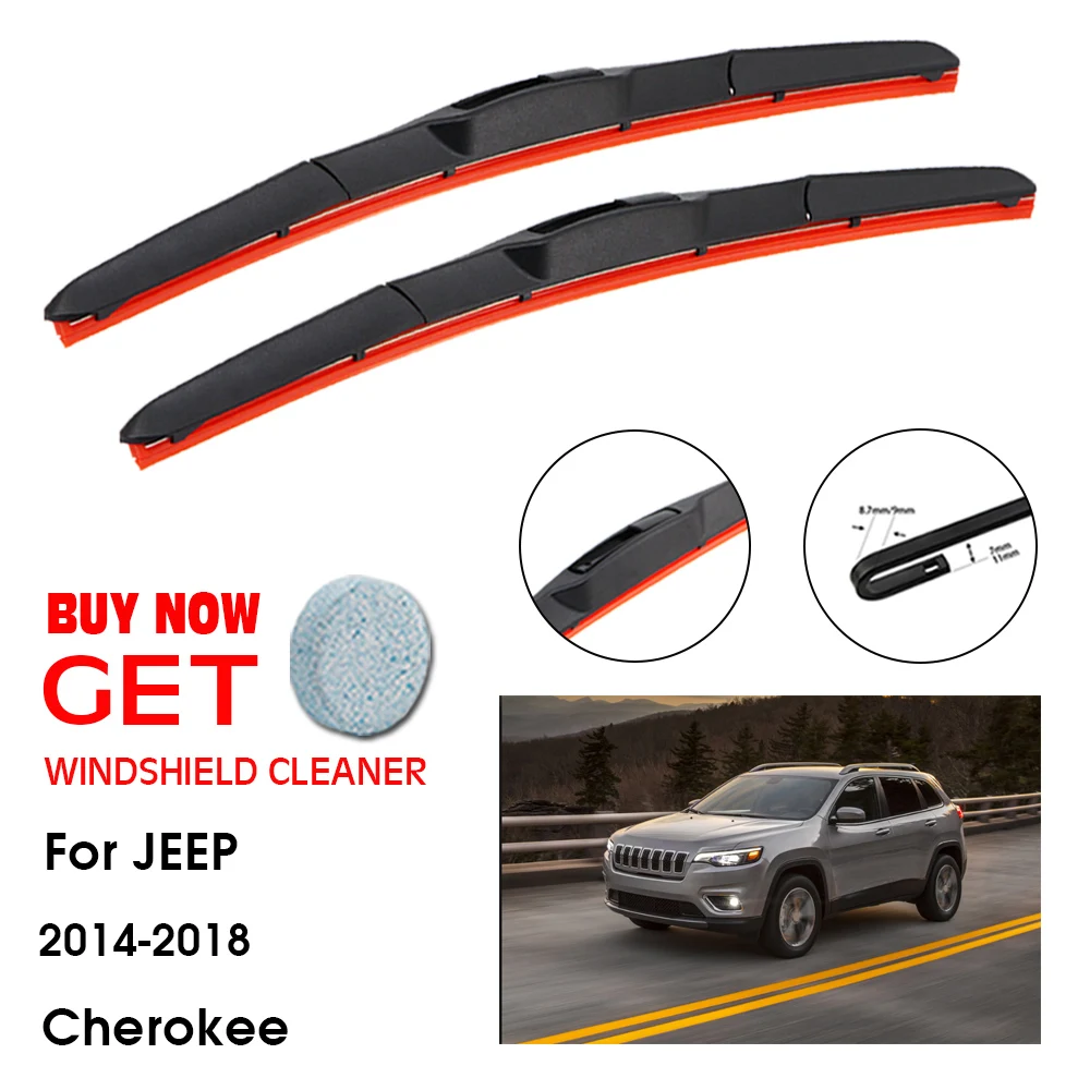 Car Wiper For JEEP Cherokee 26"+18" 2014-2018 Front Window Washer Windscreen Windshield Silica Gel Wiper Blade Accessories
Car Wiper For JEEP Cherokee 26"+18" 2014-2018 Front Window Washer Windscreen Windshield Silica Gel Wiper Blade Accessories