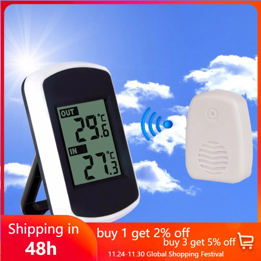 Wireless Transmission Range 120 feet Indoor Outdoor Thermometer 433MHz LCD Digital Wireless Ambient Weather Station 
Wireless Transmission Range 120 feet Indoor Outdoor Thermometer 433MHz LCD Digital Wireless Ambient Weather Station