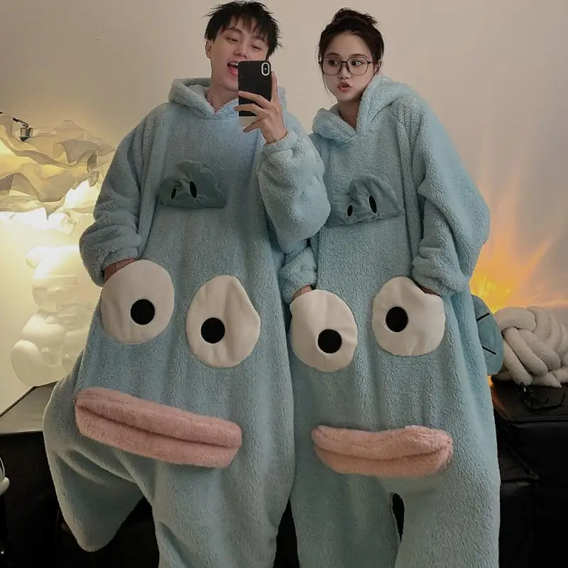 Anime Cartoon Sanrio Hangyodon One-Piece Couple Pajamas Autumn Winter New Large Size Coral Velvet Home Pajamas Gift for Friends
Anime Cartoon Sanrio Hangyodon One-Piece Couple Pajamas Autumn Winter New Large Size Coral Velvet Home Pajamas Gift for Friends
