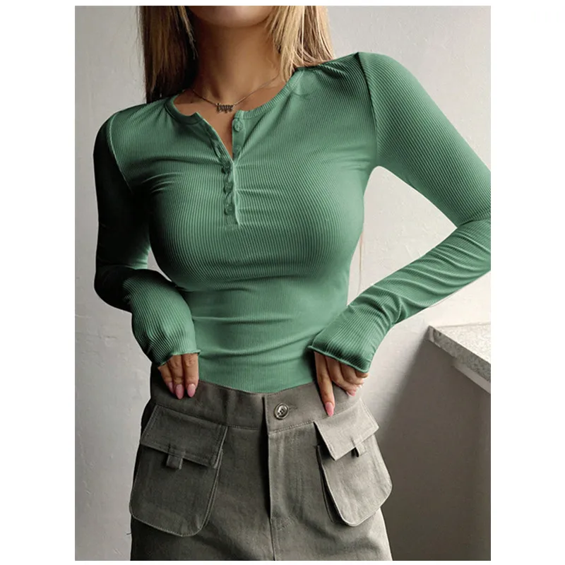 Sweet temperament 2023 autumn and winter women's new solid color casual button ribbed slim fitting long sleeved knitted fir
Sweet temperament 2023 autumn and winter women's new solid color casual button ribbed slim fitting long sleeved knitted fir