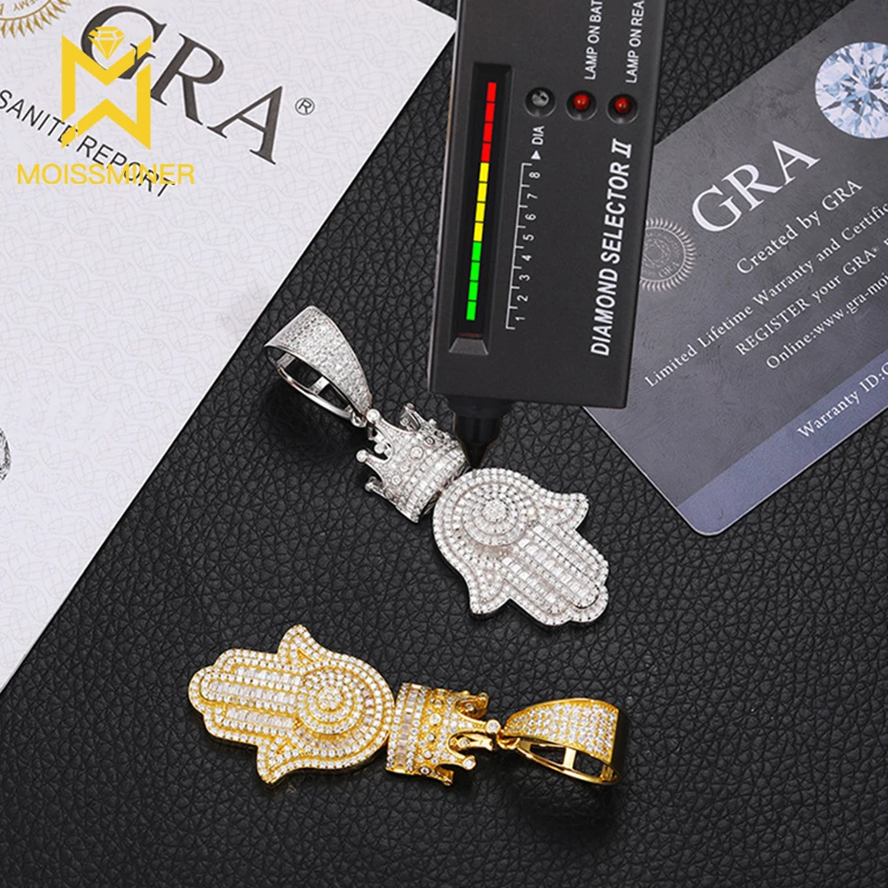 Crown Hand Moissanite Pendants Necklaces for Women S925 Silver Hip Hop Jewelry Pass Diamonds Tester With GRA
Crown Hand Moissanite Pendants Necklaces for Women S925 Silver Hip Hop Jewelry Pass Diamonds Tester With GRA