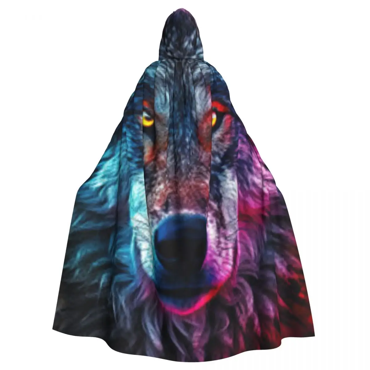 

Witch Cloak Wolf Head Colorful Halloween Cosplay Costume Unisex Adult Cloak Retro Ages Cape
