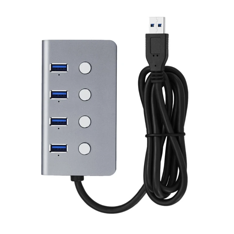 

4-портовый/8-портовый концентратор USB 3,0 с выключателем ВКЛ./ВЫКЛ., USB-разветвитель, многопортовый расширитель, быстрая передача данных для ПК