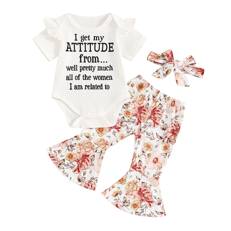 Baby Girls Summer 3PCS Sets Short Sleeve Ruffle Romper Tops Floral Flared Pants Headband Sets
Baby Girls Summer 3PCS Sets Short Sleeve Ruffle Romper Tops Floral Flared Pants Headband Sets