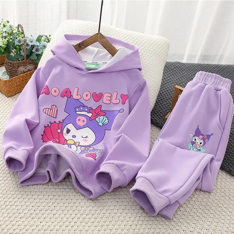 Sanrios Autumn New Style Pure Cotton Hooded Sweatshirt and Sweatpants Set Anime Kuromi Cute Child Jacket Pants Suit Girls Gifts
Sanrios Autumn New Style Pure Cotton Hooded Sweatshirt and Sweatpants Set Anime Kuromi Cute Child Jacket Pants Suit Girls Gifts