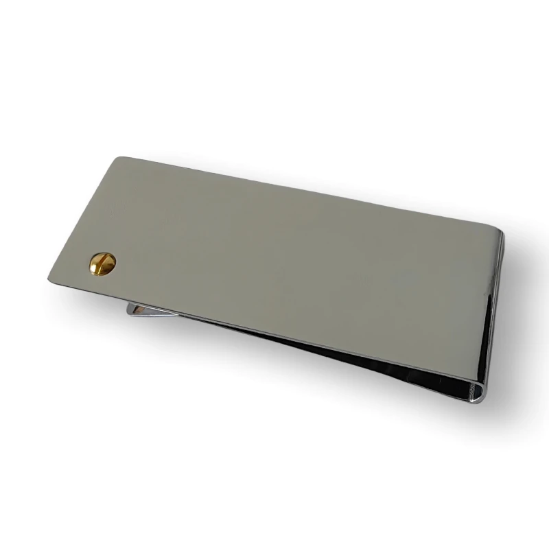

Shiny Polished Stainless Steel Money Clip Holder Convenient Slim Pocket Cash Credit Card Business Folder Crafts Mens