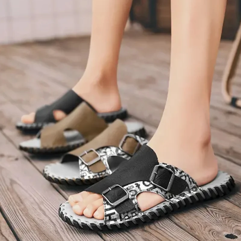 Мужские модные тапочки ручной работы, повседневные удобные нескользящие прогулочные туфли, легкие пляжные сандалии с плоской подошвой
Мужские модные тапочки ручной работы, повседневные удобные нескользящие прогулочные туфли, легкие пляжные сандалии с плоской подошвой